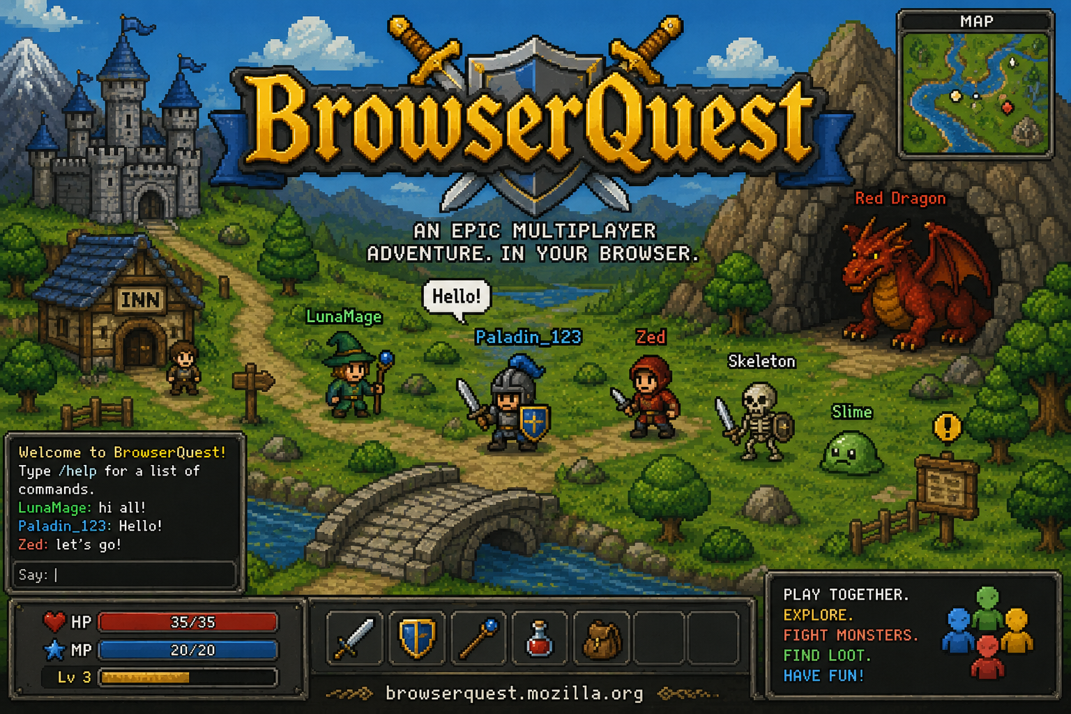 BrowserQuest — browser game website preview