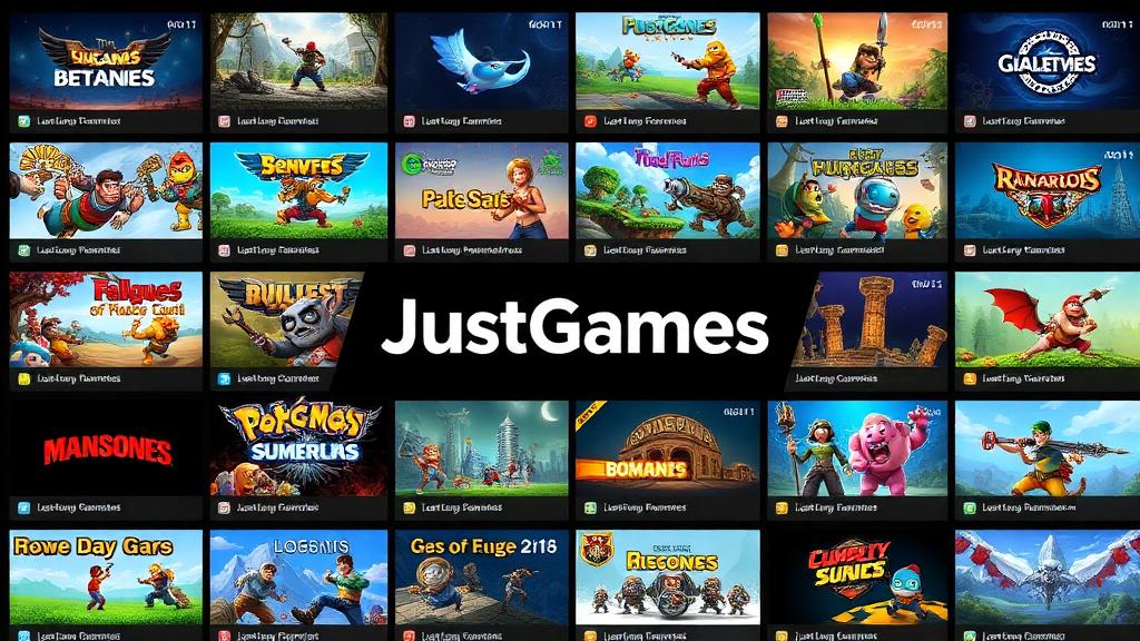JustGames — browser game website preview