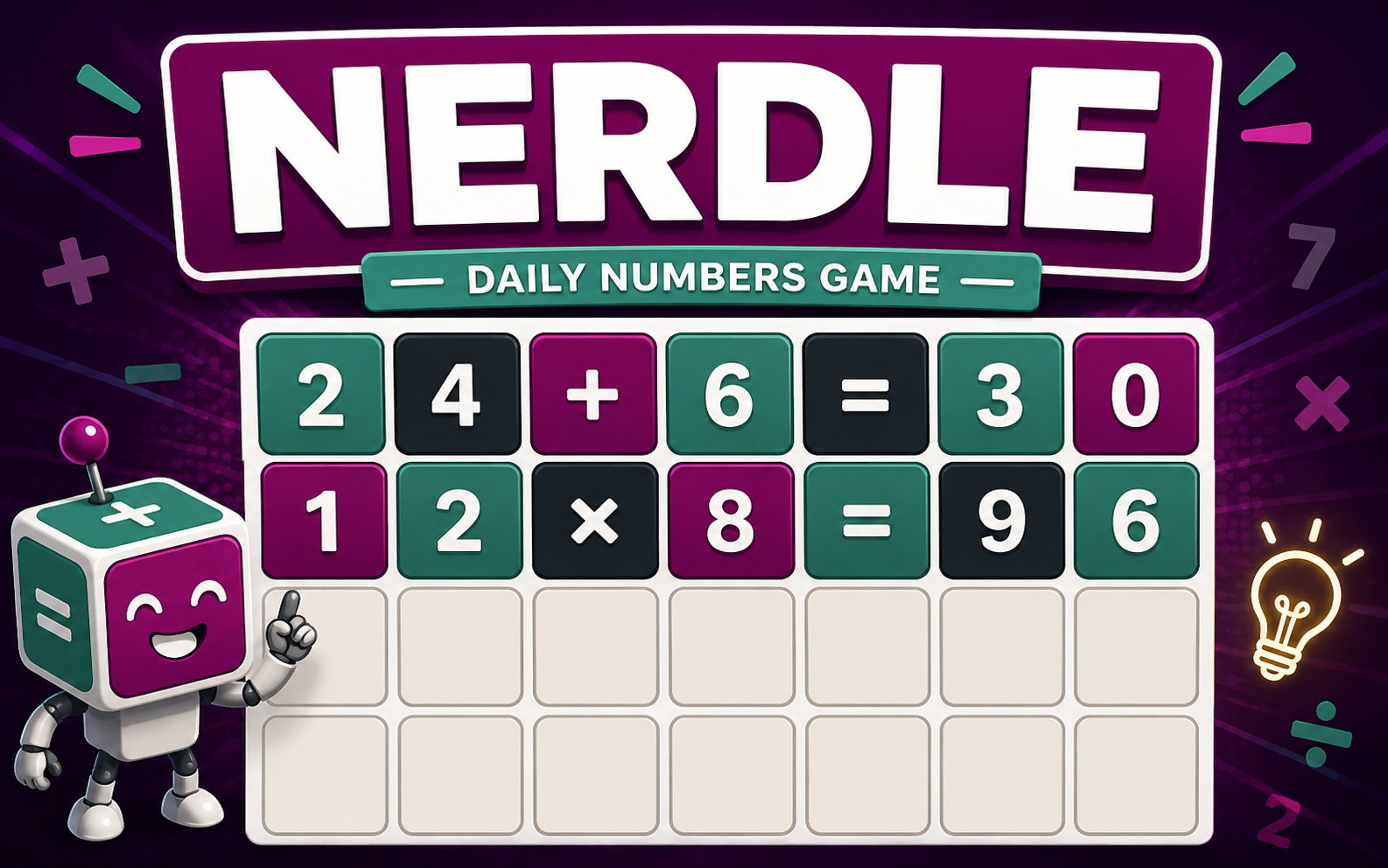 Nerdle — browser game website preview