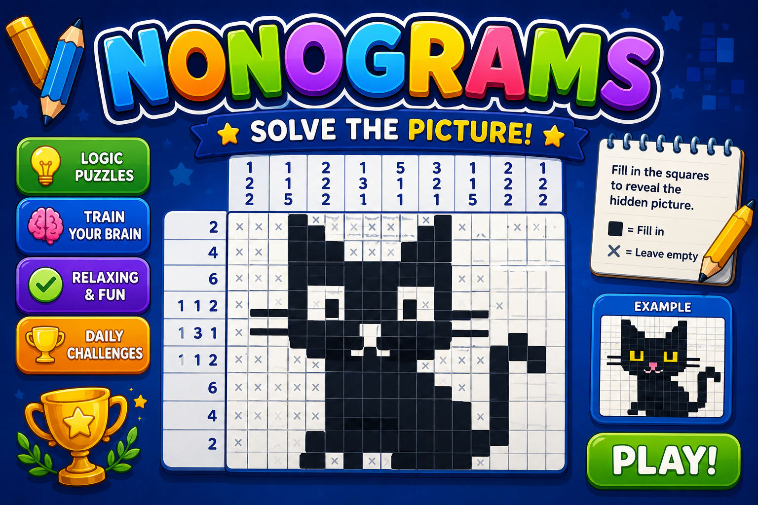 Nonograms Katana — browser game website preview