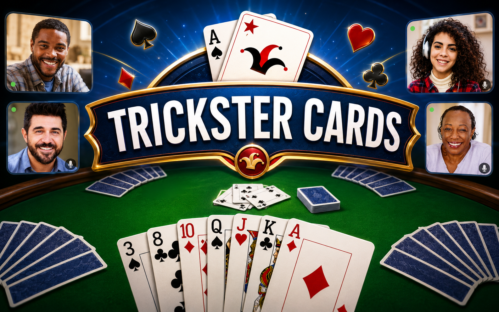 Trickster Cards — browser game website preview