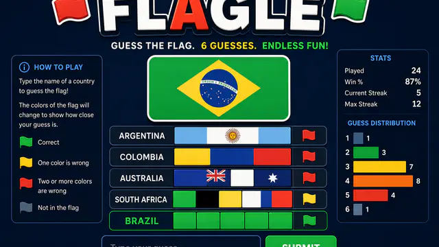 Flagle — browser game website preview