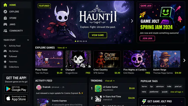 GameJolt — browser game website preview