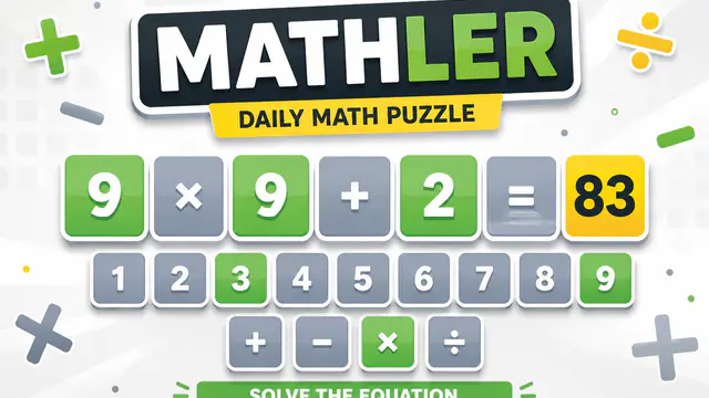 Mathler — browser game website preview